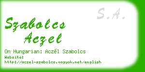 szabolcs aczel business card