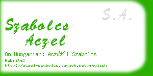 szabolcs aczel business card